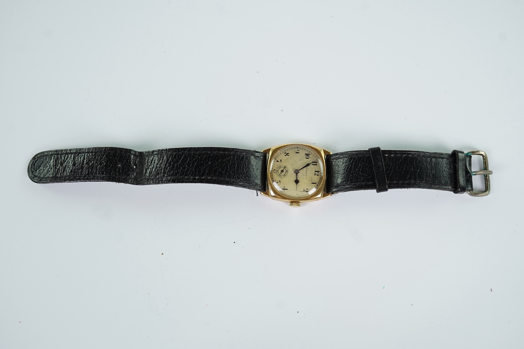 A gentleman's George V 18ct gold Rolex manual wind wrist watch